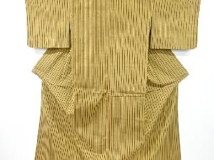 縞織り出し手織り紬着物